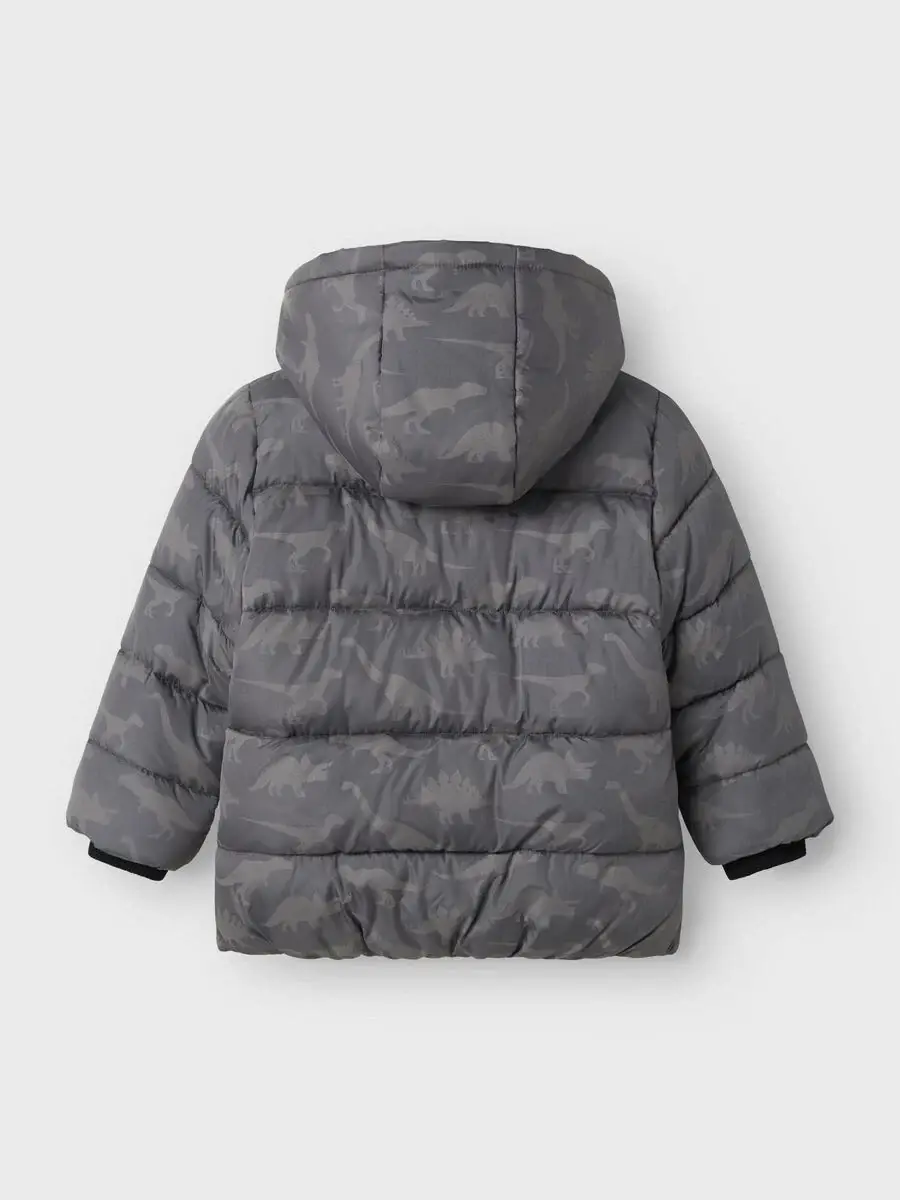 name it wattierte Jacke mit Dinoprint grau (nmmmosan)