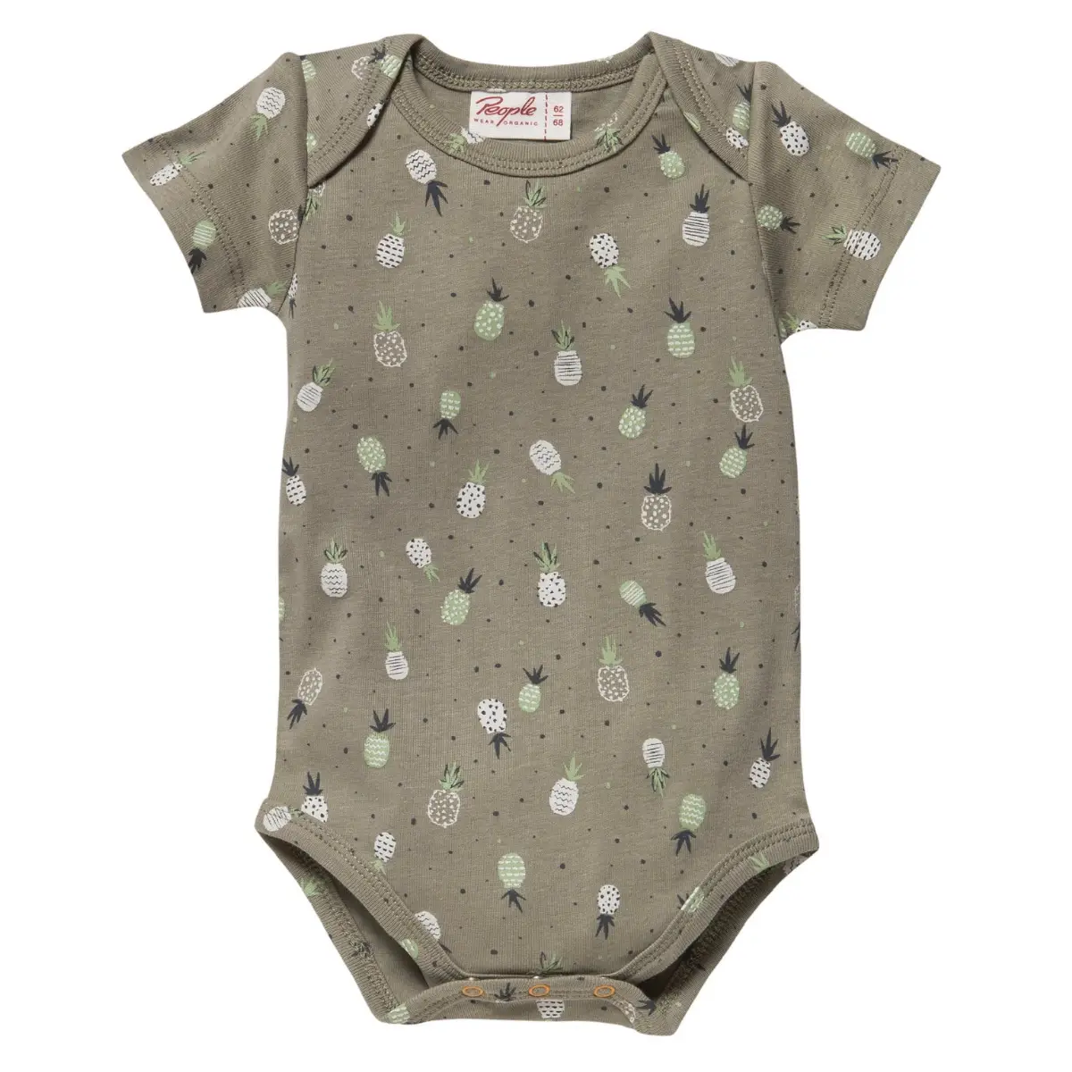 People wear organic Kurzarmbody grün mit Ananasprint